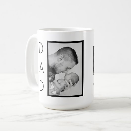 Schwarz-Weiß-Foto des ersten Vaters Kaffeetasse (Vorderseite Links)