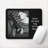 Schwarz-Weiß-Foto des Hundes mit Vater Mousepad (Mit Mouse)