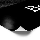 Schwarz-Weiß-Foto des Hundes mit Vater Poster (Ecke)