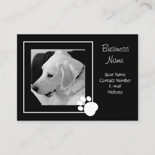 Schwarz-Weiß-Foto des Niedlichen Dog Paw Elegant Visitenkarte