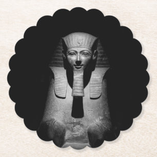 Schwarz-Weiß-Foto des Pharaoh-Königs Untersetzer