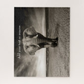 Schwarz-Weiß-Foto eines afrikanischen Elefanten, Puzzle (Vertikal)