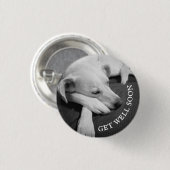 Schwarz-Weiß-Foto eines wunderschönen Hundeschlafe Button (Vorne & Hinten)