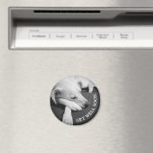 Schwarz-Weiß-Foto eines wunderschönen Hundeschlafe Magnet (In Situ (Geschirrspüler))