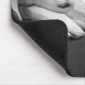 Schwarz-Weiß-Foto eines wunderschönen Hundeschlafe Mousepad (Ecke)