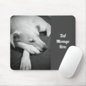 Schwarz-Weiß-Foto eines wunderschönen Hundeschlafe Mousepad (Mit Mouse)