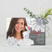 Schwarz-Weiß-Foto Einladung (Stehend Vorderseite)