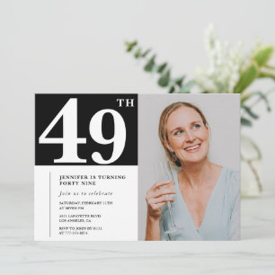 Schwarz-Weiß-Foto-Einladungen zum 49. Geburtstag Einladung