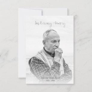 Schwarz-Weiß-Foto für Bestattungsservice Mitteilungskarte