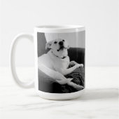 Schwarz-Weiß-Foto für die Meldung von Dog-Text Kaffeetasse (Links)