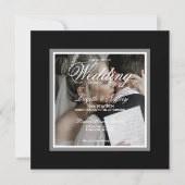 Schwarz-Weiß-Foto für Hochzeitsfeiern Einladung (Vorderseite)