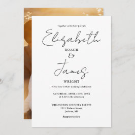 Schwarz-Weiß-Foto für Minimalistisches Skript Einladung