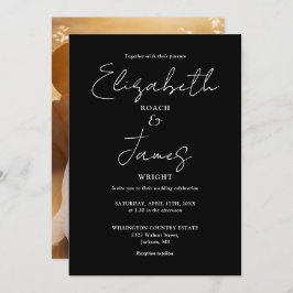 Schwarz-Weiß-Foto für Minimalistisches Skript Einladung