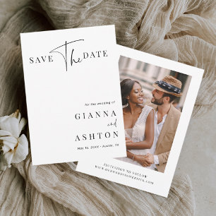 Schwarz-Weiß-Foto für moderne Kalligrafie Save The Date