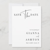 Schwarz-Weiß-Foto für moderne Kalligrafie Save The Date (Vorderseite)