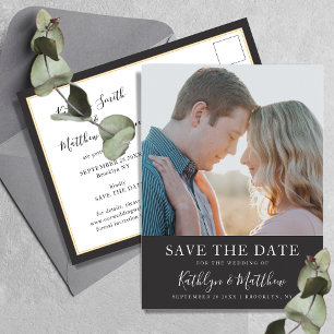 Schwarz-Weiß-Foto für moderne Typografie Ankündigungspostkarte