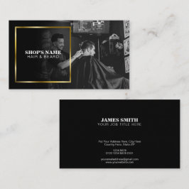 Schwarz-Weiß-Foto | Goldrahmen Visitenkarte