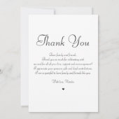 Schwarz-Weiß-Foto-Graduate-Abschluss Dankeskarte (Rückseite)