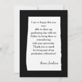 Schwarz-Weiß-Foto Graduati Einladung (Rückseite)