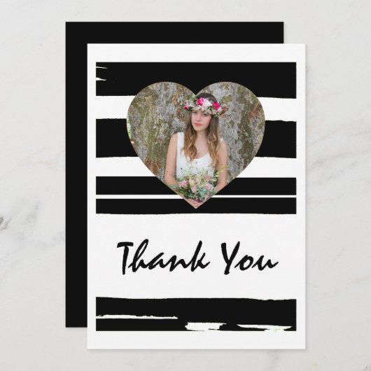 Schwarz-Weiß-Foto Graduati Einladung (Vorne/Hinten)