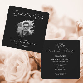 Schwarz-Weiß-Foto | Graduierungspartei 2025 Einladung