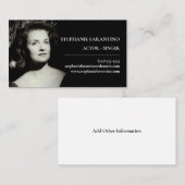 Schwarz-Weiß-Foto-Headshot Visitenkarte (Vorne/Hinten)