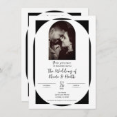 Schwarz-Weiß-Foto-Hochzeit Einladung (Vorne/Hinten)