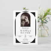 Schwarz-Weiß-Foto-Hochzeit Einladung (Stehend Vorderseite)