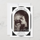 Schwarz-Weiß-Foto-Hochzeit Einladung (Rückseite)