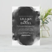 Schwarz-Weiß-Foto Hochzeit Einladung (Stehend Vorderseite)