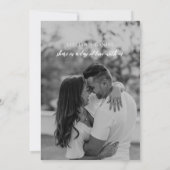 Schwarz-Weiß-Foto Hochzeit Einladung (Rückseite)