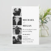 Schwarz-Weiß-Foto-Hochzeit Einladung (Stehend Vorderseite)