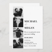 Schwarz-Weiß-Foto-Hochzeit Einladung (Vorne/Hinten)