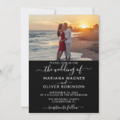 Schwarz-Weiß-Foto-Hochzeit Einladung (Vorderseite)