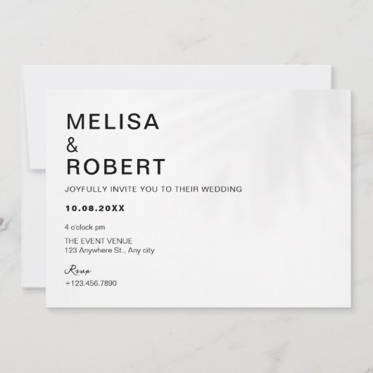 Schwarz-Weiß-Foto-Hochzeit Einladung (Rückseite)