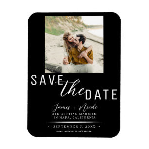 Schwarz-Weiß-Foto-Hochzeit Magnet