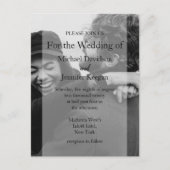 Schwarz-Weiß-Foto-Hochzeit Postkarte (Vorderseite)