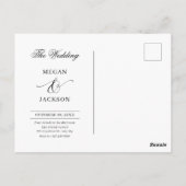 Schwarz-Weiß-Foto-Hochzeit Postkarte (Rückseite)