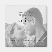 Schwarz-Weiß-Foto-Hochzeit speichern Sie das Datum Magnet (Vorne)