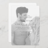 Schwarz-Weiß-Foto-Hochzeitseinladung Einladung (Vorne/Hinten)