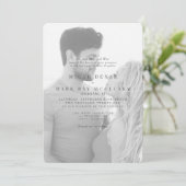 Schwarz-Weiß-Foto-Hochzeitseinladung Einladung (Stehend Vorderseite)