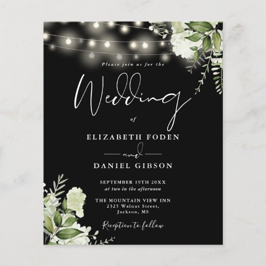 Schwarz-Weiß-Foto-Hochzeitsempfang (Vorderseite)