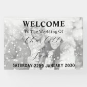 Schwarz-Weiß-Foto-Hochzeitsempfang Banner (Horizontal)