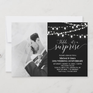 Schwarz-weiß-Foto-Hochzeitstag zum 50. mit Foto Einladung