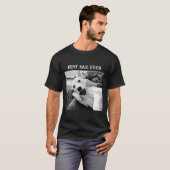 Schwarz-Weiß-Foto Hunde spielen mit Vater-Liebe T-Shirt (Vorne ganz)