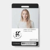 Schwarz-Weiß-Foto-ID-Abzeichen Ausweis (Front)