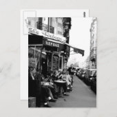 Schwarz-Weiß-Foto Le Refuge Café in Paris Postkarte (Vorne/Hinten)