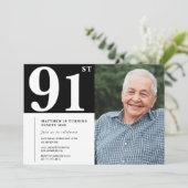 Schwarz-Weiß-Foto Männer - Einladung zum 91. Gebur (Stehend Vorderseite)