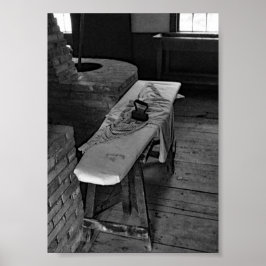 Schwarz-Weiß-Foto mit antiken Eisen Poster