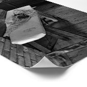 Schwarz-Weiß-Foto mit antiken Eisen Poster (Ecke)